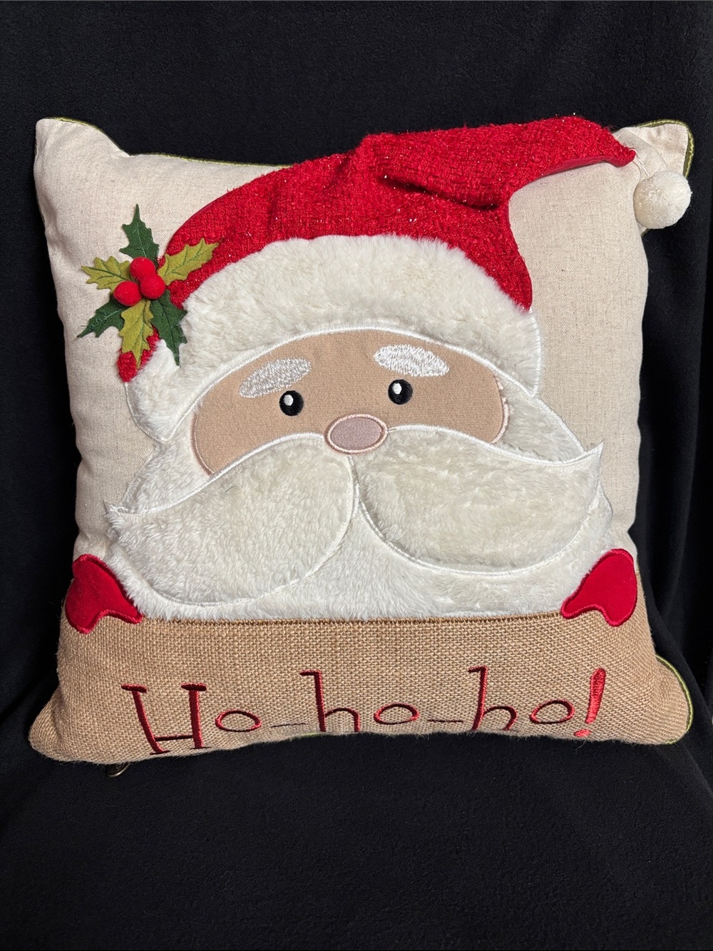 Christmas Pillow Pier 1 Featuring Santa Claus Ho Ho Ho!